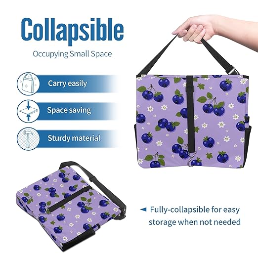 Car Trash Can with Lid, Portable Hanging Automotive Garbage Bin for Vehicles, Leakproof Waste Bag Container for SUV Truck Van Interior Auto Travel Road Trips(Blueberry)