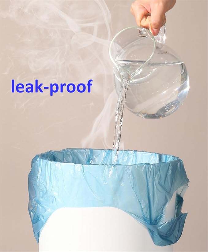 100pcs Small Trash Bags 17.82x24.8 inch for Bathroom, Office, Kitchen,Bedroom Waste Bin 1.1 Mil Thick Garbage Bags Separated Unscented Strong Rubbish Bags (Blue, 100 Counts)