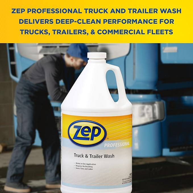 Zep Truck and Trailer Wash - 1 Gallon (Case of 4) 1041477 - Removes Exhaust Deposits, Road Film and Bugs from Painted Vehicle Surfaces