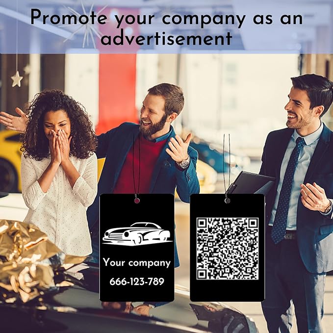 10/20Pcs Custom Logo Air Freshener for Car Bulk,Wholesale Personalized Double-Sided Car Air Fresheners with Photo Text Logo (10pcs-Rectangle)