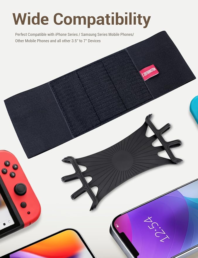 Silicone Car Phone Holder, Adjustable Phone Mount Holders for Your Car Headrest Compatible with iPhone 17 16 15 14 13 Pro Max and other 3.5 - 7 Inch Cell Phones Mount for Kids in Back Seats - Black