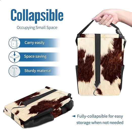 Cowhide Car Trash Can with Lid Collapsible Reusable Waterproof Car Garage Bag,Automotive Garbage Can,Car Accessories Interior Car Organizer One Size