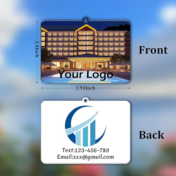 10-1000Pcs Custom LOGO Air Fresheners, Customized Bulk Car Air Freshener, Personalized Photo Company Text LOGO Air Fresheners Brand Wedding Gifts (Horizontal)