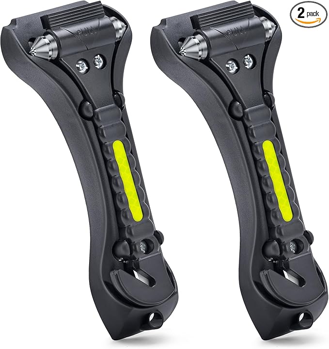 THINKWORK Car Window Breaker, Glass Breaker, Window Breaker Seatbelt Cutter, 2-in-1 Car Safety Hammer with One Second Emergency Glass Hammer, Safety Emergency Car Escape Tool for Car, Office, Home