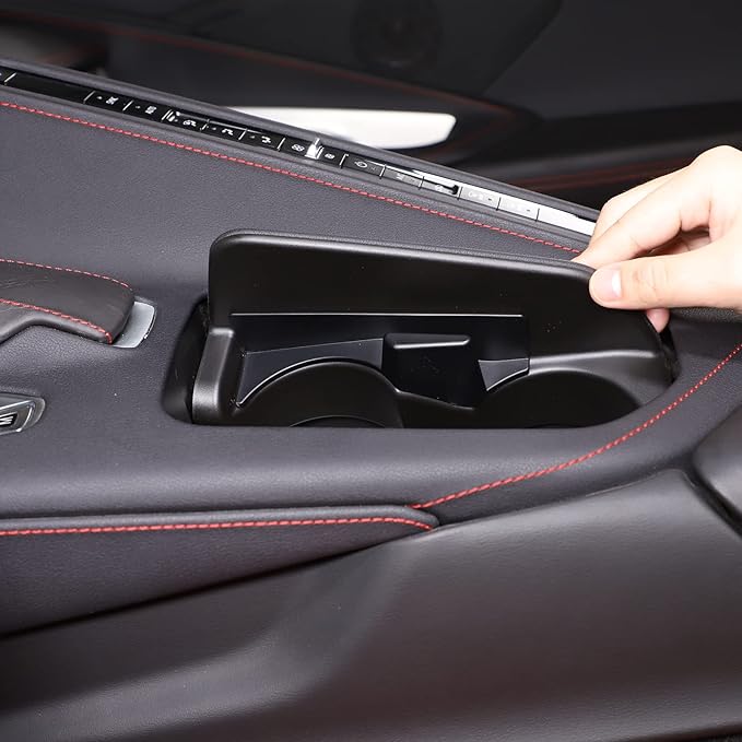CHEAYAR Cup Holder Inserts Compatible with Chevrolet Corvette C8 2020-2023 Z06 Z51, Expander for Car, Pocket Organizer, Shelves Designed Things Like Phones and Glasses, Accessory (C8-SBJ)