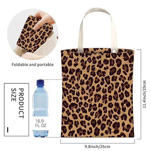 Cute Car Trash Can, Hanging Canvas Car Back Seat Organizer and Storage Bag, Funny Car Trash Bag For Travelling, Outdoor Cute Brown Leopard