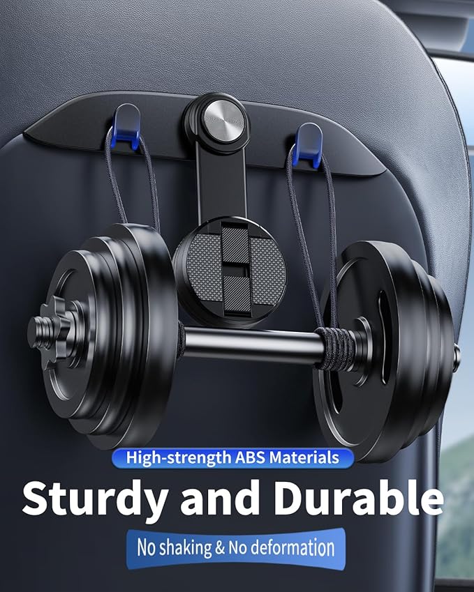 1 Pack Car Seat Hooks & Phone Mount for Tesla Model Y(Juniper) Model 3(Highland) Accessories 2026 2025 2024 2023 2022 2021, Multifunction Clip Phone Holder| Car Seat Back Storage Hook Purse/Bag