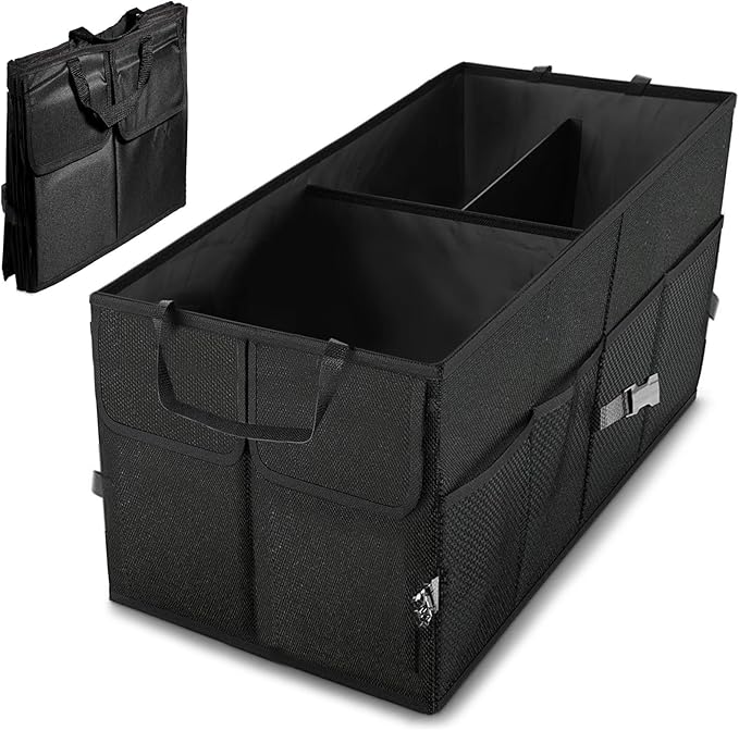 VViViD Collapsible Heavy-Duty Small Black Nylon Car Trunk Storage Organizer Bin