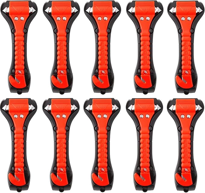 10 PCS Car Safety Hammer Emergency Escape Tool Auto Car Window Glass Hammer Breaker and Seat Belt Cutter Escape 2-in-1 for Family Rescue & Auto Emergency Escape Tools