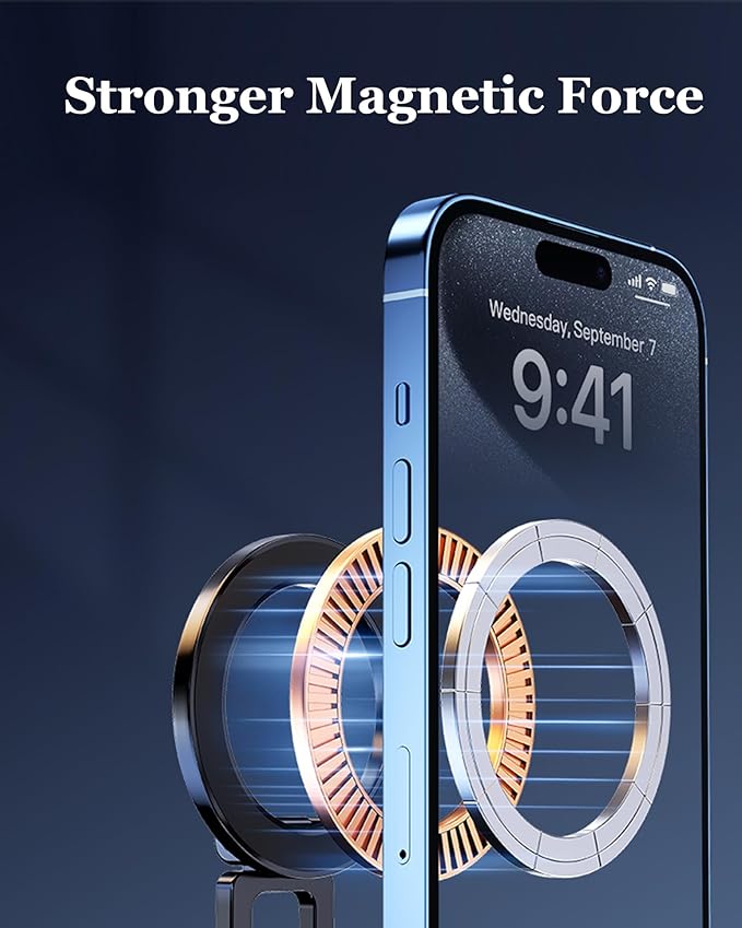 Magnetic Phone Holder, for Magsafe Car Phone Mount, Hands-Free 360° Vacuum Suction Cup Phone Holder for Car/Gym/Mirror/Shower, Compatible with iPhone 17/16/15/14/13/12 Pro Max/Android
