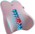Skechers Air-Cooled & Memory Foam Lumbar Pillow,Lumbar Support Pillow for Office,Chair Lower Back Pain Relief Lumbar Pillow,Ergonomic Design Back Support Pillow for Office Chair,Car,Home,Travel,Pink