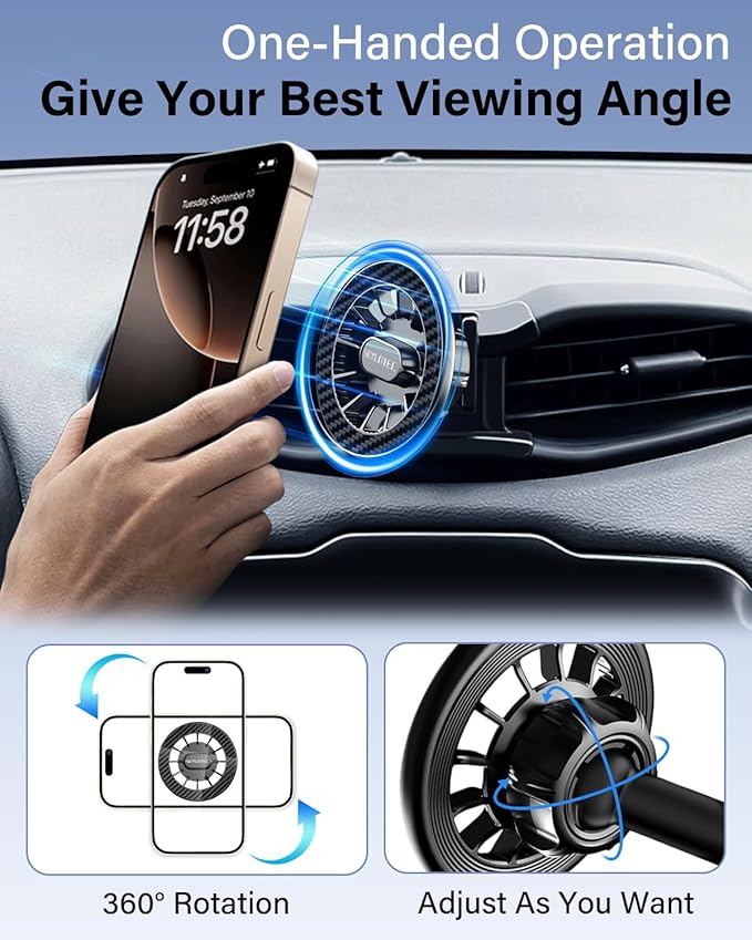 SKYLOTEC Car Phone Holder for Toyota Camry 2007 2008 2009 2010 2011 Accessories Automobile Cradles Magnetic Phone Mount Compatible with MagSafe, Strong Magnets Cell Phone Base (Magnetic)