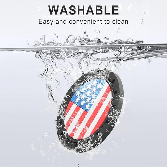 JUSTTOP Car Cup Holder Coaster,American Flag Non-Slip Insert Car Cup Coaster,Car Accessories Interior for Women and Man,4 Pack Multicolour