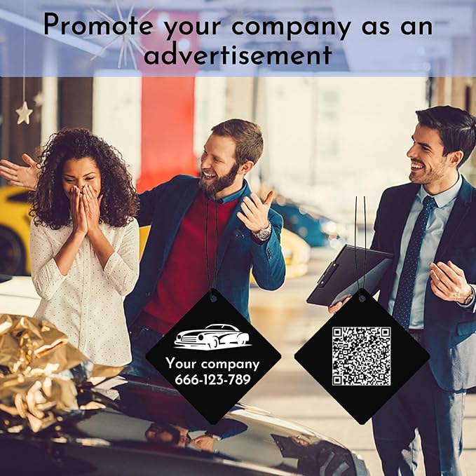 10Pcs Custom Logo Air Freshener for Car Bulk,Wholesale Personalized Double-Sided Car Air Fresheners with Photo Text Logo (10pcs-Rhombus)