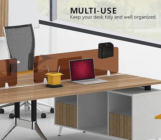 Ginsco Mini Car Trash Can with Lid, Small Car Garbage Can, Cute Leakproof ABS Car Trash Bin, Car Accessories for Interior, Garbage Bin for Car, Home, Office with 60pcs Trash Bags Black