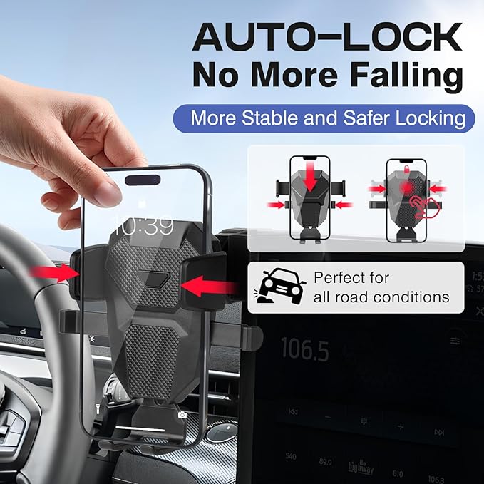 Car Phone Holder for 2021-2025 Ford Mustang Mach-E Accessories,Adjustable GPS Mach-E Cell Phone Mount ONLY for 15.5-inch Screen,Hands-Free Ultra Stable Air Ven Phone Stand Anti-Shake