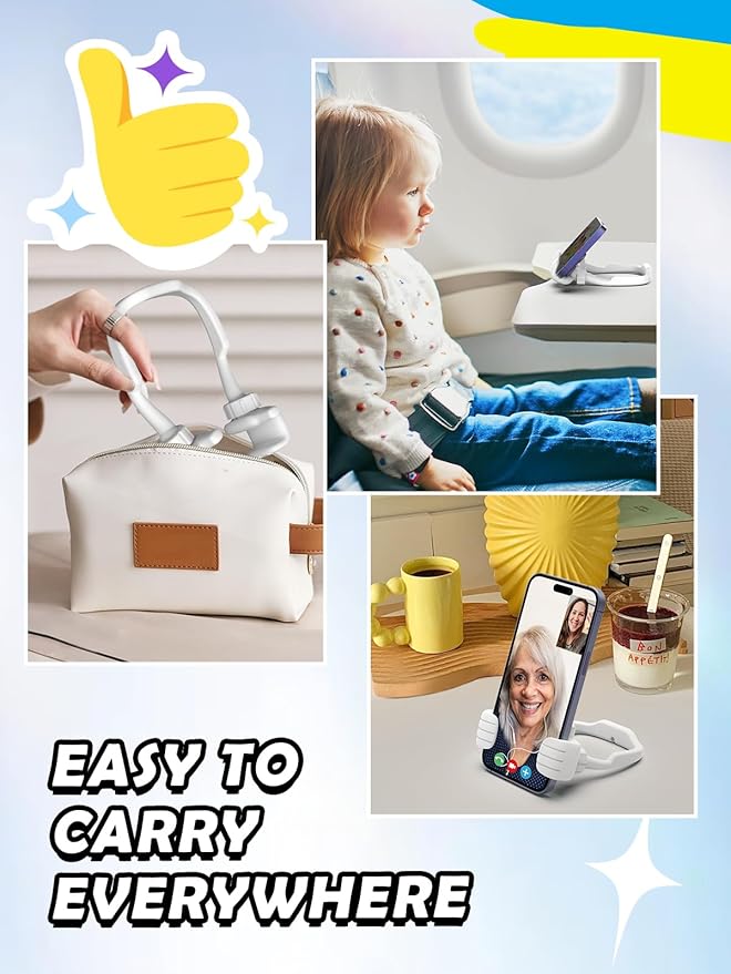 Valentines Day Gifts for Men Women Teens Kids: Thumbs Up Lazy Phone Stand Holder for Desk Funny Gadgets for Teenage Boys Girls Dad Father Mother Mom Son Daughter Husband Wife Adults Gifts for Easter