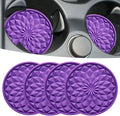 Car Cup Coaster, Universal Automotive Waterproof Non-Slip Cup Holders Sift-Proof Spill Holder Car Interior Accessories 4 Pack Purple