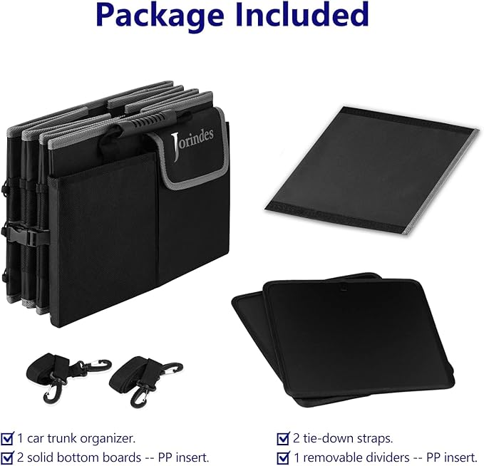 Trunk Organizer With Built-In Insulated Leak Proof Cooler Bag,Collapsible Cargo Organizer For Suv With Non Slip Bottom Strips,3 Large Compartments Foldable Waterproof Portable Car Storage Box