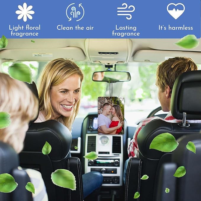 10/20/50/100Pcs Custom Logo Air Freshener for Car Bulk,Wholesale Personalized Double-Sided Car Air Fresheners with Photo Text Logo (Heart 10Count)