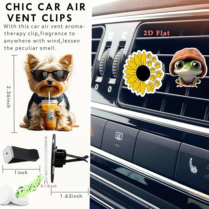 Cute Car Air Freshener Clips Bee Car Vent Clip Bee Cars Scents Cologne Air Conditioner Clip Auto Vent Interior Decoration Cars Accessories Bees Loves Gifts for Women Men