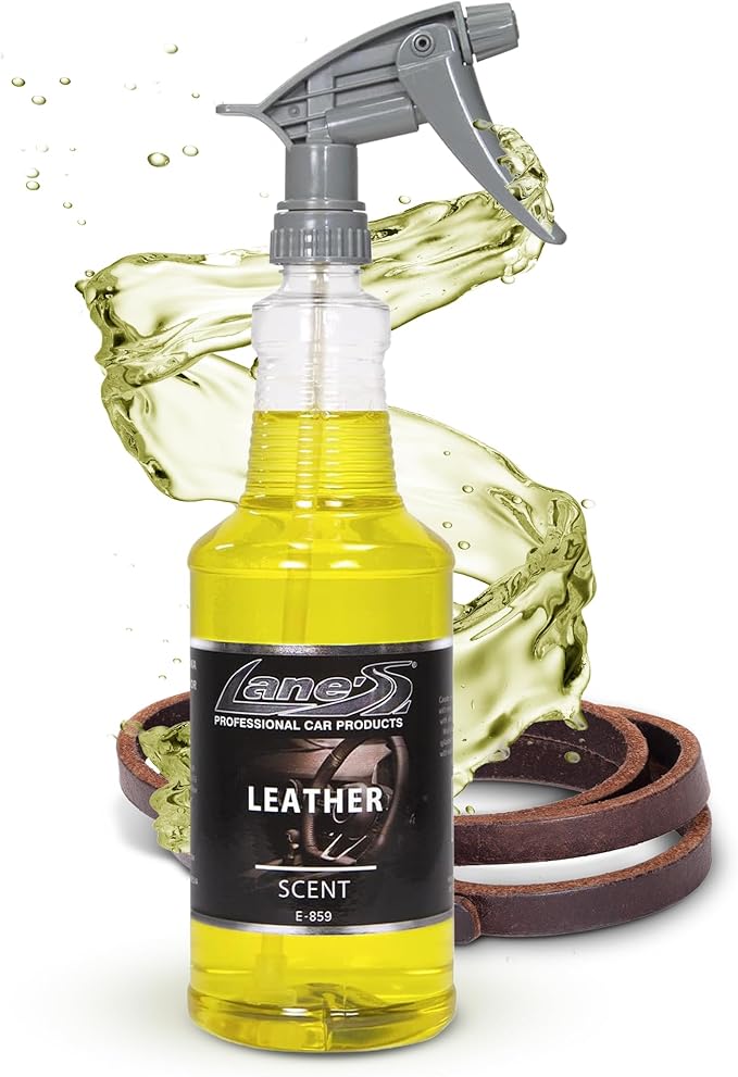 LANE’S Premium Car Air Freshener "Leather" - 32oz Water-Based, Long-Lasting Auto Scent Spray - Food, Pet, Odor Smell Deodorizer for Cars, Trucks, SUVs' Interior Leather, Carpet, Upholstery