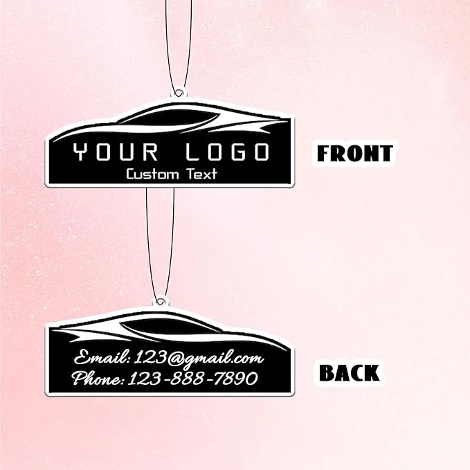 10/50/100Pcs Custom Logo Bulk Car Air Fresheners, Wholesale Custom Double-Sided Car Air Fresheners with Photo Text Logo, Suitable for Truck and Car Drivers, as Well as Business Logos (10 Crop)