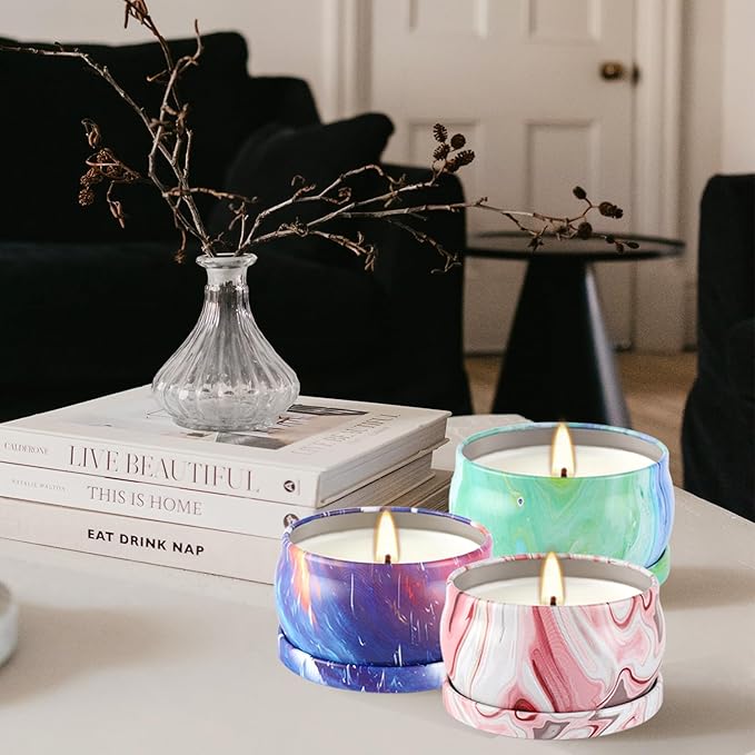 Scented Candles Gifts Set 24 Pack Soy Wax Travel Tin Jar Candles for Home 2.5 OZ jar Candles for Mom for Christmas, Birthday, Thanksgiving, Mother's Day