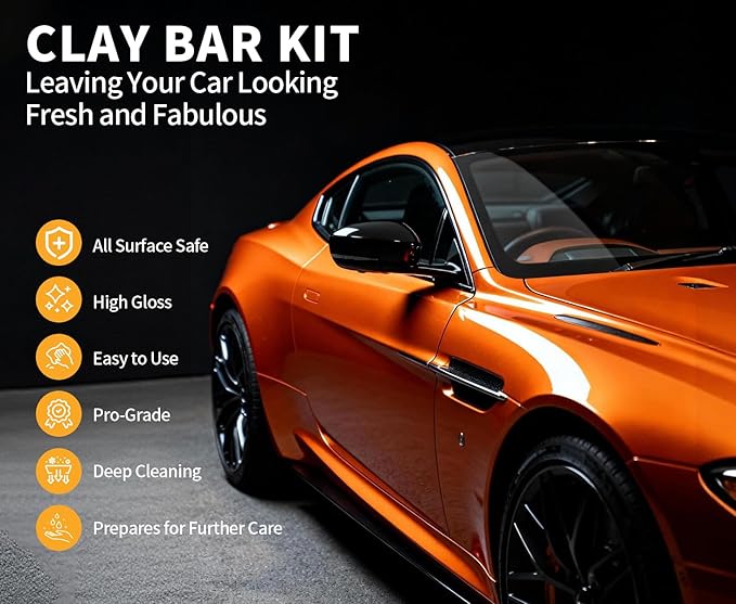 10 Pack Car Clay Bar Kit, Premium Grade Clay Bars Auto Detailing, Clay Luber Synthetic Lubricant, Car Wash Detailing Cleaning Kit for Car, SUV, RV, Truck