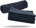 Maxshine 16" x 16" Universal 5-Pack Black Microfiber Car Detailing Towels – 330GSM Ultra-Soft & Absorbent – Ideal for Car Wash, Polishing & Interior/Exterior Detailing