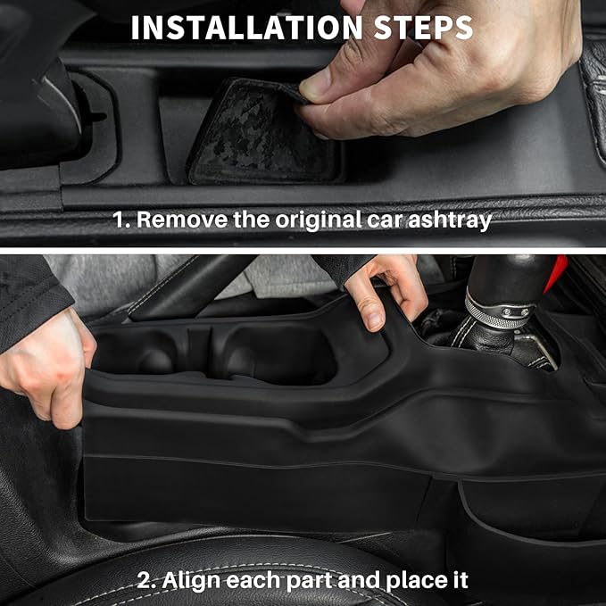 Center Console Organizer with Cup Holder for Jeep Wrangler JL Gladiator JT 2018–2025, Anti-Slip Cup Holder Insert Gear Shift Side Tray for Jeep Storage Accessories