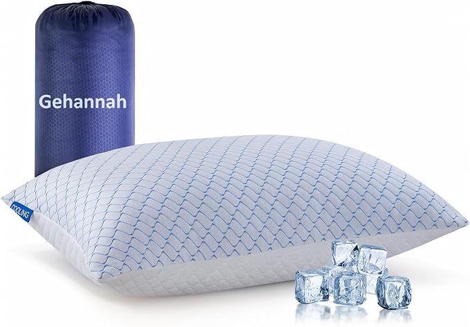 Gehannah Travel Pillow - Large 1 Pack Compressible Camping Pillow for Sleeping - Shredded Memory Foam with 1 Storage Bags - Supportive for Adults, Kids, Outdoor, Backpacking, Hiking Gear