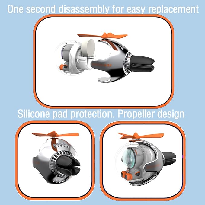 2 Pcs Pilot Car Air Freshener, Cute Dog Car Vent Clip Air Freshener Automotive Air Outlet Fan Diffuser, Automotive Interiors Vent Decoration (Silver+Yellow)