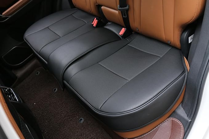 1 Pack Scalable (124-140cm) Back Seat Cover Car Seat Cover Seat Protector Rear Seat Bottom Cover Fits 90% of car - for Seat Bottom Only (Black - Rear seat)