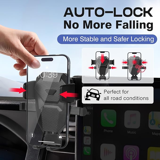 Car Phone Holder for 2022-2025 Ford E-Transit/23-25 Transit Accessories,Adjustable GPS E-Transit Phone Mount ONLY for 12-inch Screen,Hands-Free Ultra Stable Air Vent Phone Stand Anti-Shake