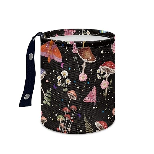 Murshroom Trash Bag, Car Garbage Can Hanging Back Seat Organizer Trash Can Bin for Vehicle, Travelling, Camping