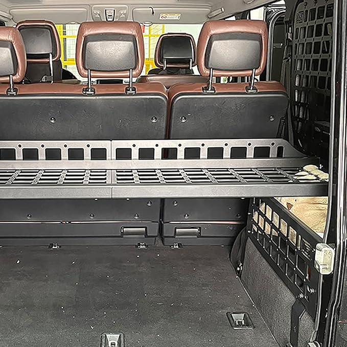 HIGH FLYING for Mercedes-benz G-Class G500 G55 2004-2018 Car Accessories Modular Storage Molle Panels System Trunk Shelf Luggage Storage Carrier Trunk Organizer Aluminum Alloy (Side Panels+Shelf)