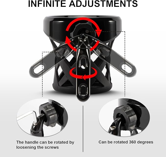 PSLER Motorcycle Drink Cup Holder Handlebar Mount Universal for Dyna Fat Bob Touring Road Glide Street Electra Glide Softail 1996-up Goldwing GL1800 2018-up