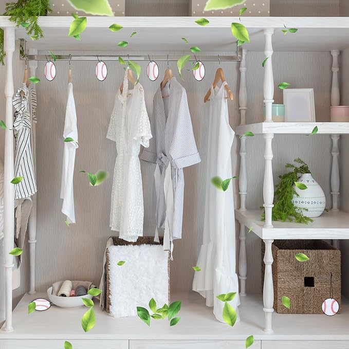 12 Pcs Car Air Freshener Hanging Long Lasting Scent Gift for Sport Lover Automotive Freshener Aromatherapy Tablet Rearview Mirror Interior Accessories Locker Office Home Decoration(Baseball)