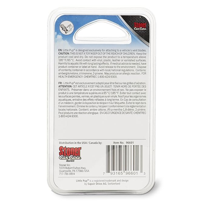 Little Pup 96601 New Car Scent Car Air Freshener Clip Provides Long-Lasting Freshness in a Compact Design, Fights Odors for up to 45 Days, Cute Car Odor Eliminator, Non-Toxic, Pack of 4