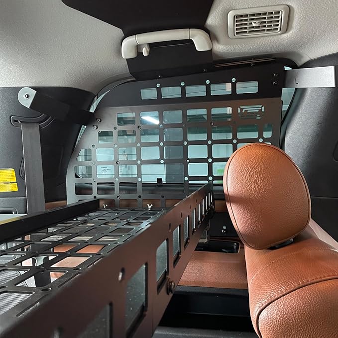 HIGH FLYING for Toyota Sequoia 2008-2022 Car Accessories Modular Storage Molle Panels System Trunk Shelf Luggage Storage Carrier Trunk Organizer Aluminum Alloy (Side Panels+Shelf)