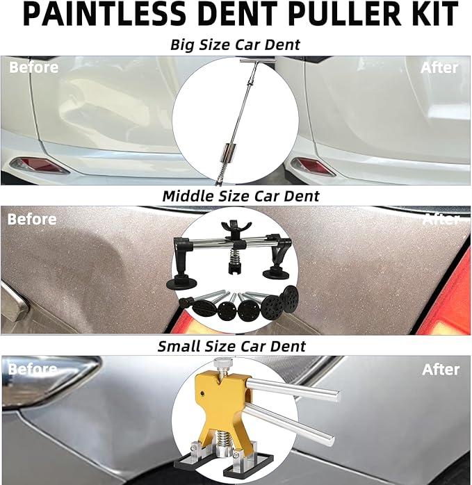 108pcs/set Auto Body Dent Repair Tools Kit,Car Dings Repair,Paintless Bodywork Dent Pulling Tool,Dent Puller Lifter,Multi-funtional Bridge Puller.Hail Removal Tools Set