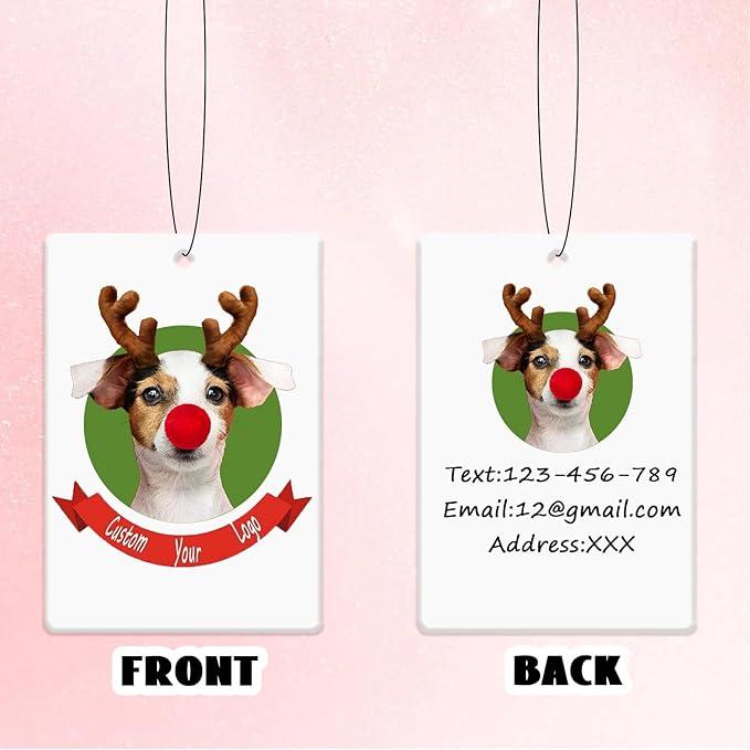 10/50/100Pcs Custom Logo Bulk Car Air Fresheners, Wholesale Custom Double-Sided Car Air Fresheners with Photo Text Logo, Suitable for Truck and Car Drivers, as Well as Business Logos (10 Rectangle)