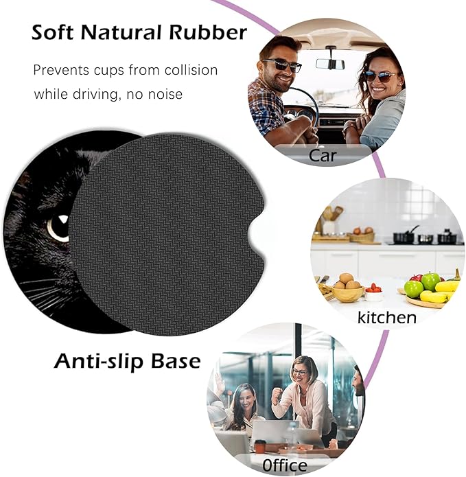 2 Pack Car Coasters for Cup Holders,Tree of Life Car Cup Holder Coasters,2.75" Universal Size Anti Slip Rubber Mat,Automotive Cup Holder Decal Decor Accessories,Car Accessories Interior for Women Men