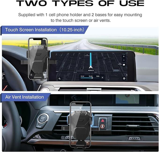 Car Phone Holder for BMW X3/X4 2018-2021 Accessories,Adjustable Phone Mount for 10.25-inch Screen,Hands-Free Ultra Stable Phone Stand for All Phones