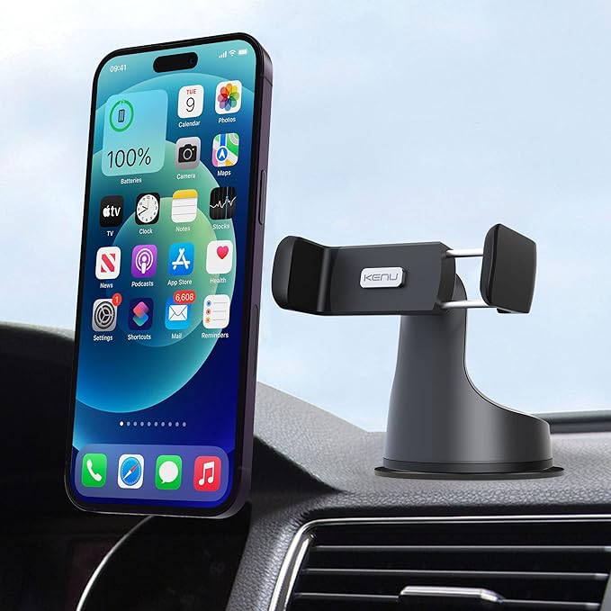 Kenu Airbase Ultra with Insta-Grip tech | Universal Smartphone Car Mount for Dashboard, Windshield, Desk Phone Stand Works with All iPhone, Android, Pixel, Samsung, LG, Huawei, Xiaomi, Oppo, OnePlus