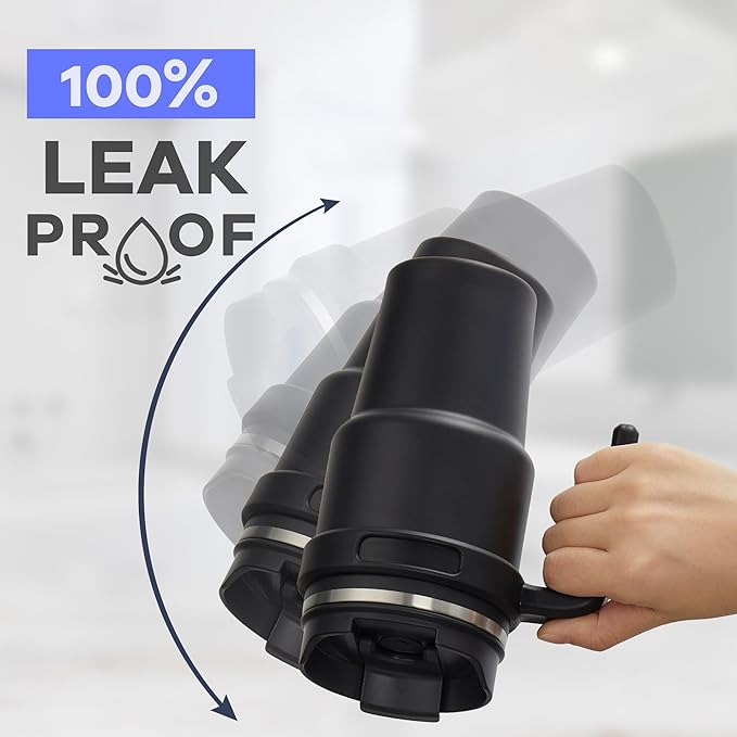 ALOUFEA 20 oz Insulated Coffee Mug Tumbler with Handle, Stainless Steel Travel Mug Tumbler with Lid and Straw, Double Wall Vacuum Leak Proof Ice Coffee Thermal Cup, Lavender Glitter