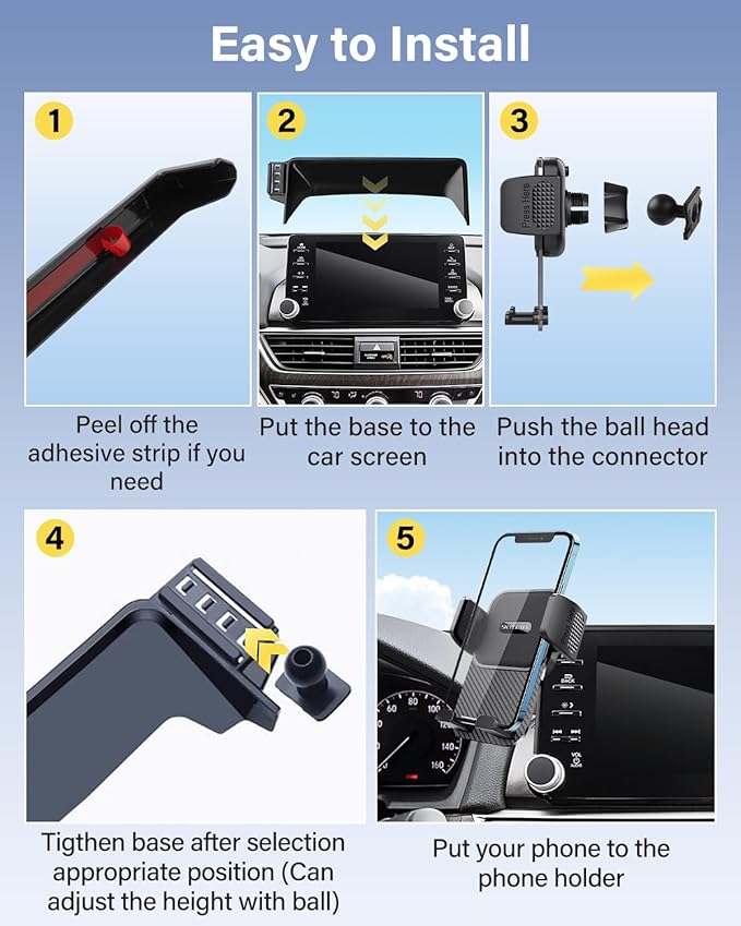 Car Phone Holder for Chevrolet Chevy Malibu 2016-2022 2023 2024 2025/Equinox 2018-2023 2024 Accessories 8-inch Screen Fixed Clip, Automobile Cradles Phone Mount, Cell Phone Base Not Block Air Vent