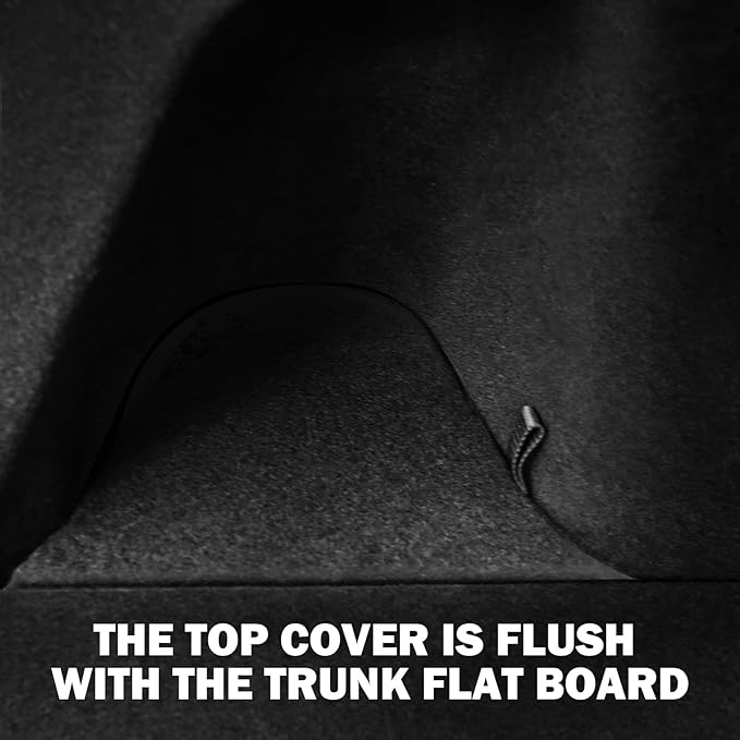 Trunk Storage Bins with Lids for 2026 Tesla Model Y Juniper 5 Seater, 2PCS TPE Side Cargo Organizer Boxes, Rear Trunk Containers with Suede Covers, Custom Fit Tesla Model Y Juniper Accessories