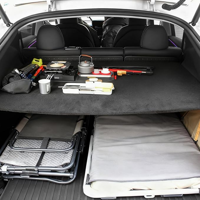 Cargo Cover for Tesla Model Y Juniper 2025 2026,Trunk Storage Board Layered Partition Board,Shield Shade Anti-Spy Luggage Privacy for Model Y Accessories